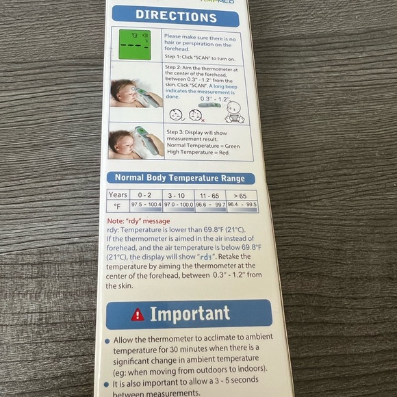 Amplim Hospital Medical Grade NonContact Clinical Infrared Forehead Thermometer - Picture 3 of 3